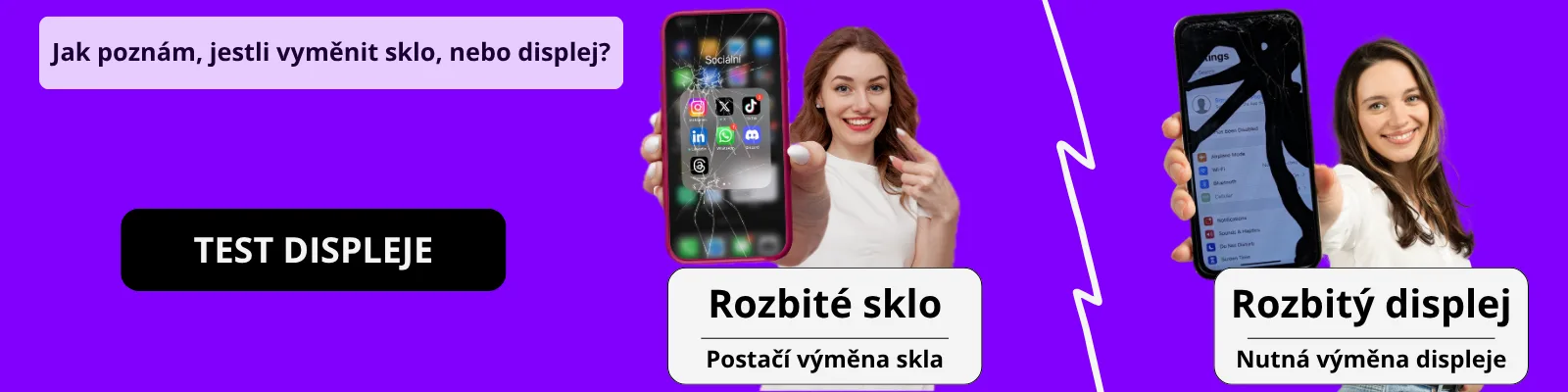 Jak udělat test displeje a zjistit jestli stačí vymění pouze sklo, nebo celý displej?