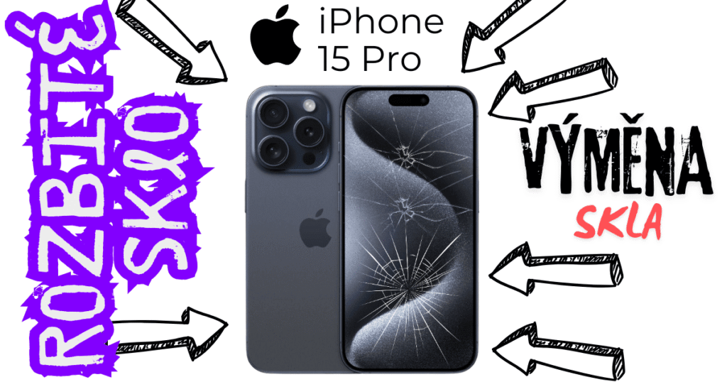 Výměna rozbitého skla displeje Apple iPhone 15 Pro